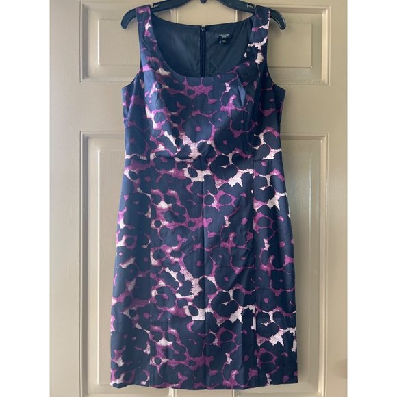 Ann Taylor Dresses & Skirts - Ann Taylor Womens 4P Mini Purple Cheetah Print Sleveless Silk Nylon Lined Dress